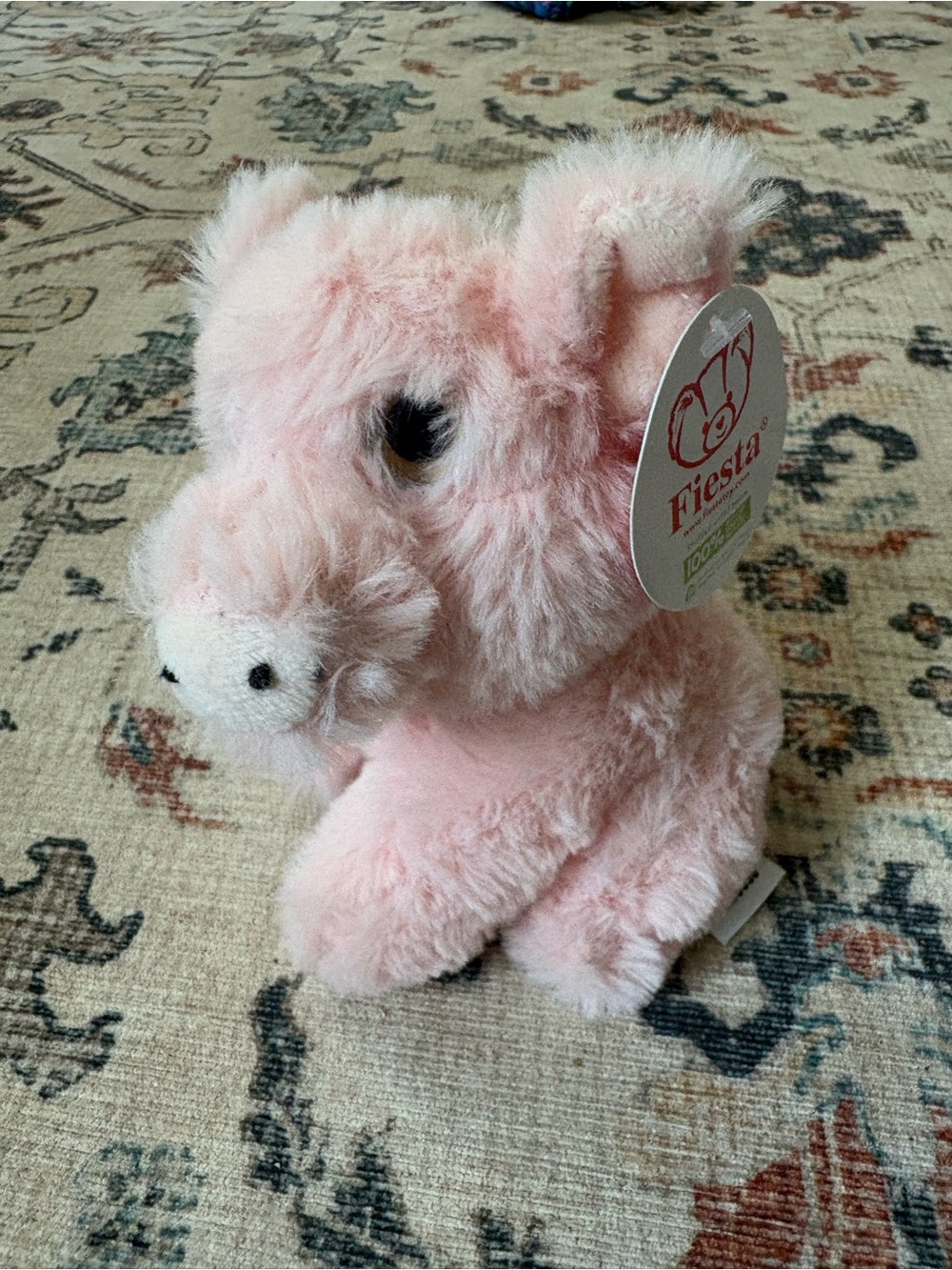 NWT Fiesta Pink Pig Bean Bag Plush Sitting Farm Animal Stuffed Toy